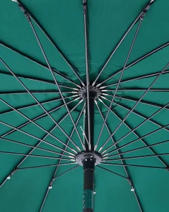 Parasol ogrodowy składany 255 cm z korbką zielony
