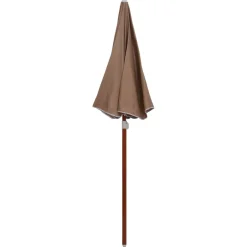 Parasol Ogrodowy Taupe Na Słupku Składany Na Taras Ogród 180 cm