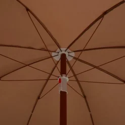 Parasol Ogrodowy Taupe Na Słupku Składany Na Taras Ogród 180 cm