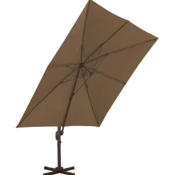Parasol Ogrodowy Taupe Składany z Podstawą Na Taras Ogród