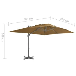 Parasol ogrodowy Taupe 3 x 4 m vidaXL