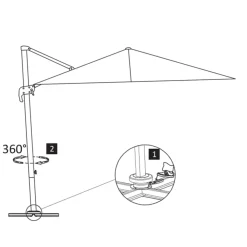 Parasol ogrodowy Taupe 3 x 4 m vidaXL