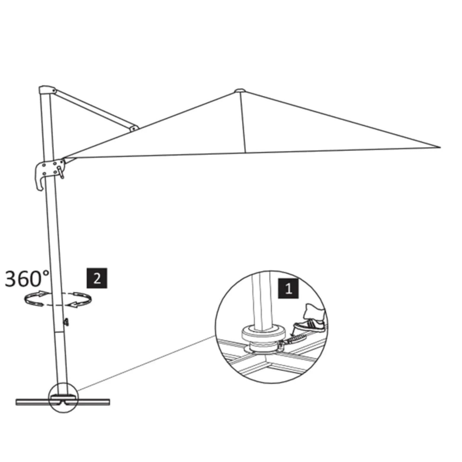 Parasol ogrodowy Taupe 3 x 4 m vidaXL