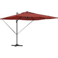 Parasol Ogrodowy Terakota Składany z Podstawą Na Taras Ogród LED 286 x 284
