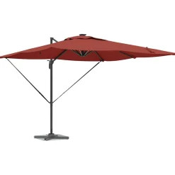Parasol Ogrodowy Terakota Składany z Podstawą Na Taras Ogród LED 286 x 284