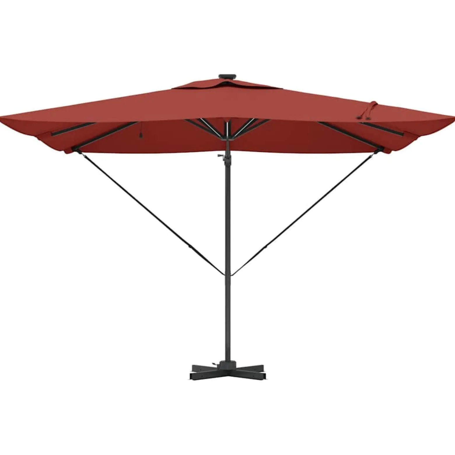 Parasol Ogrodowy Terakota Składany z Podstawą Na Taras Ogród LED 286 x 284