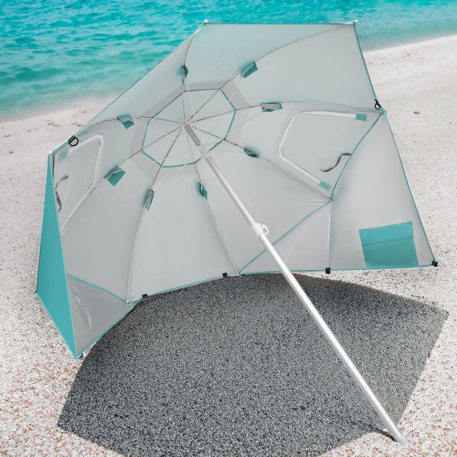 Parasol plażowy 2w1 namiot parawan składany w pokrowcu
