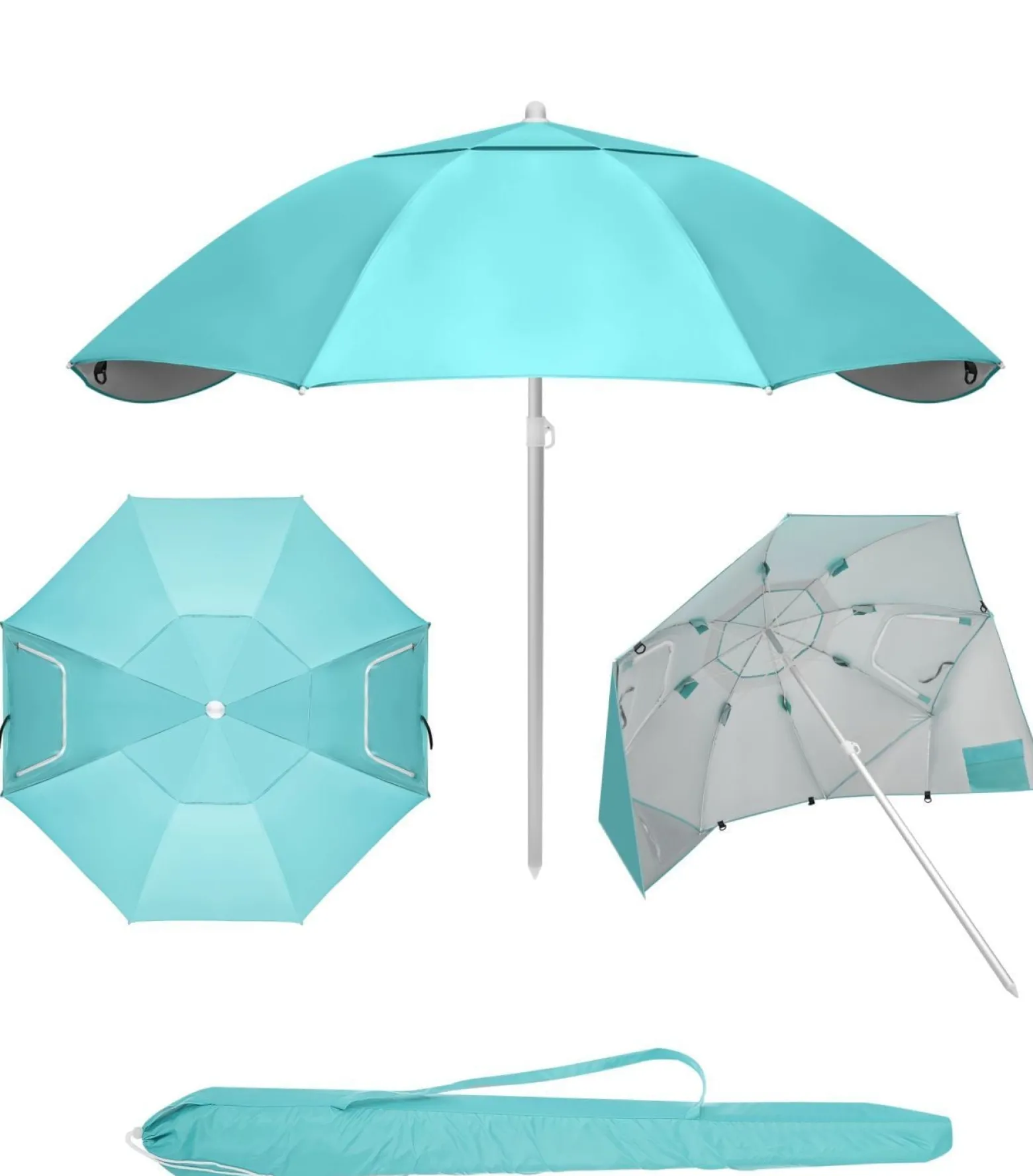 Parasol plażowy 2w1 namiot parawan składany w pokrowcu