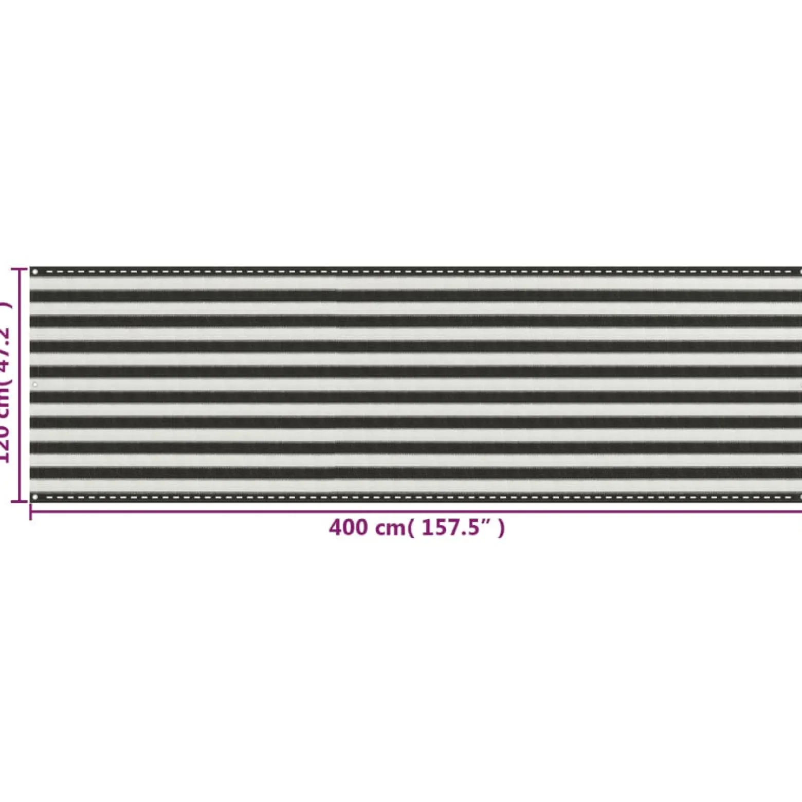 Parawan balkonowy Antracyt 120 x 400 cm vidaXL