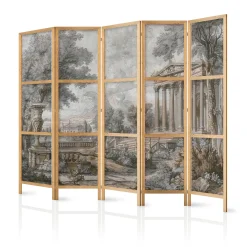 Parawan Japoński 5-panelowy Antyczny Pejzaż 225x172cm