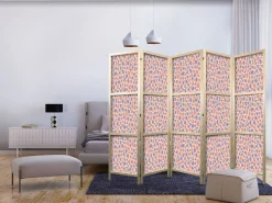 Parawan Japoński 5-panelowy Deseń Żyrafy 225x172cm