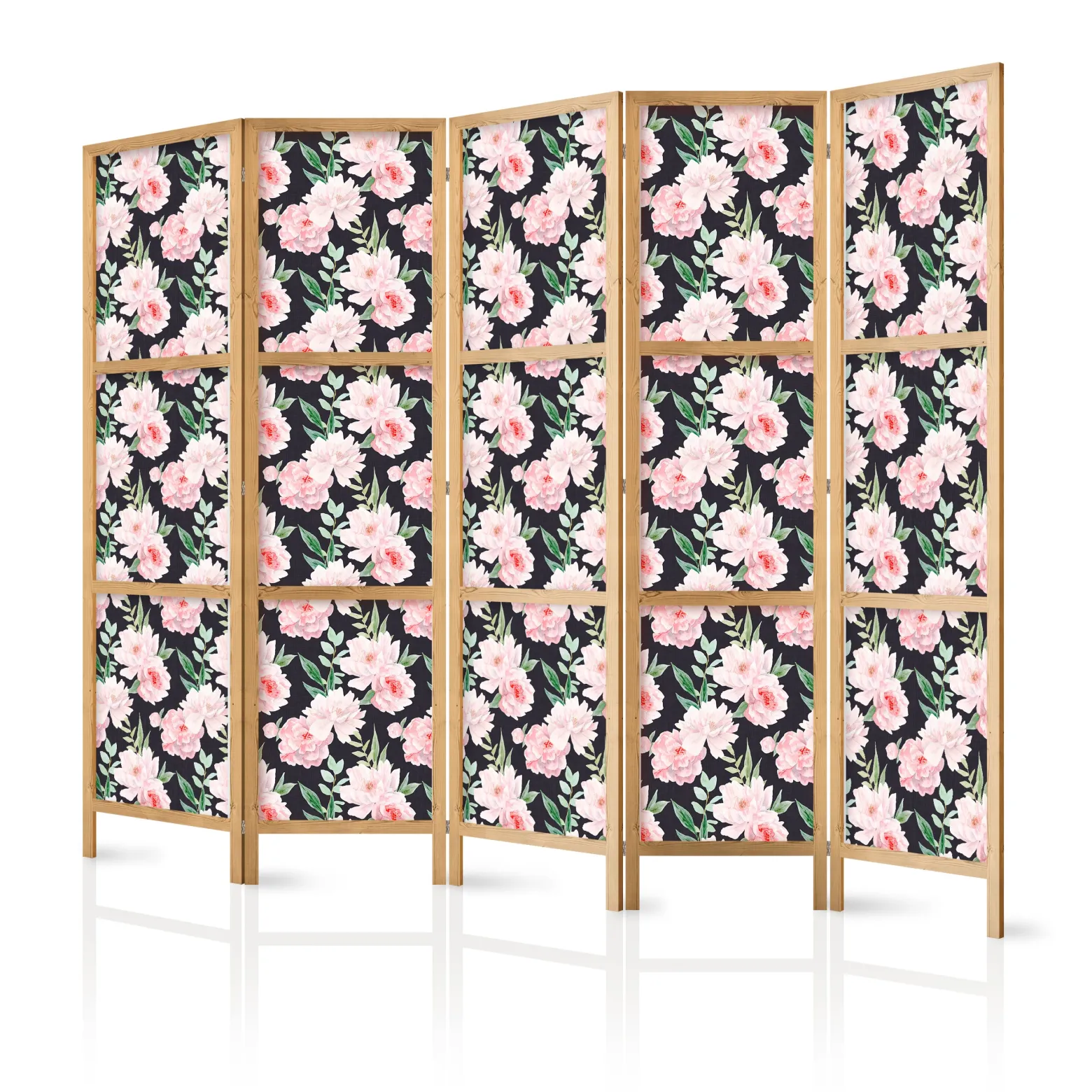 Parawan Japoński 5-panelowy Piwonie 225x172cm