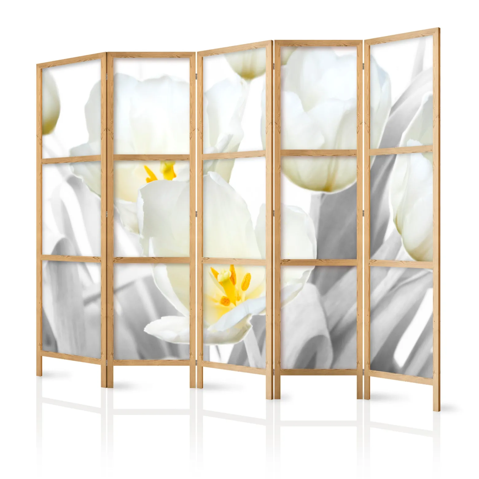 Parawan Japoński 5-panelowy Świetliste Tulipany 225x172cm