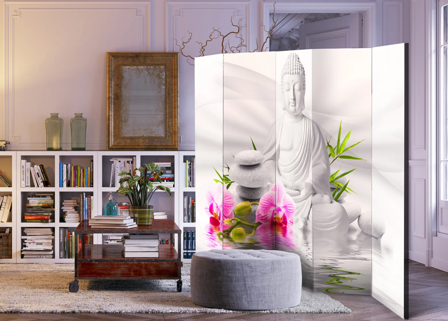Parawan Jednostronny Budda I Orchidee 225x172cm