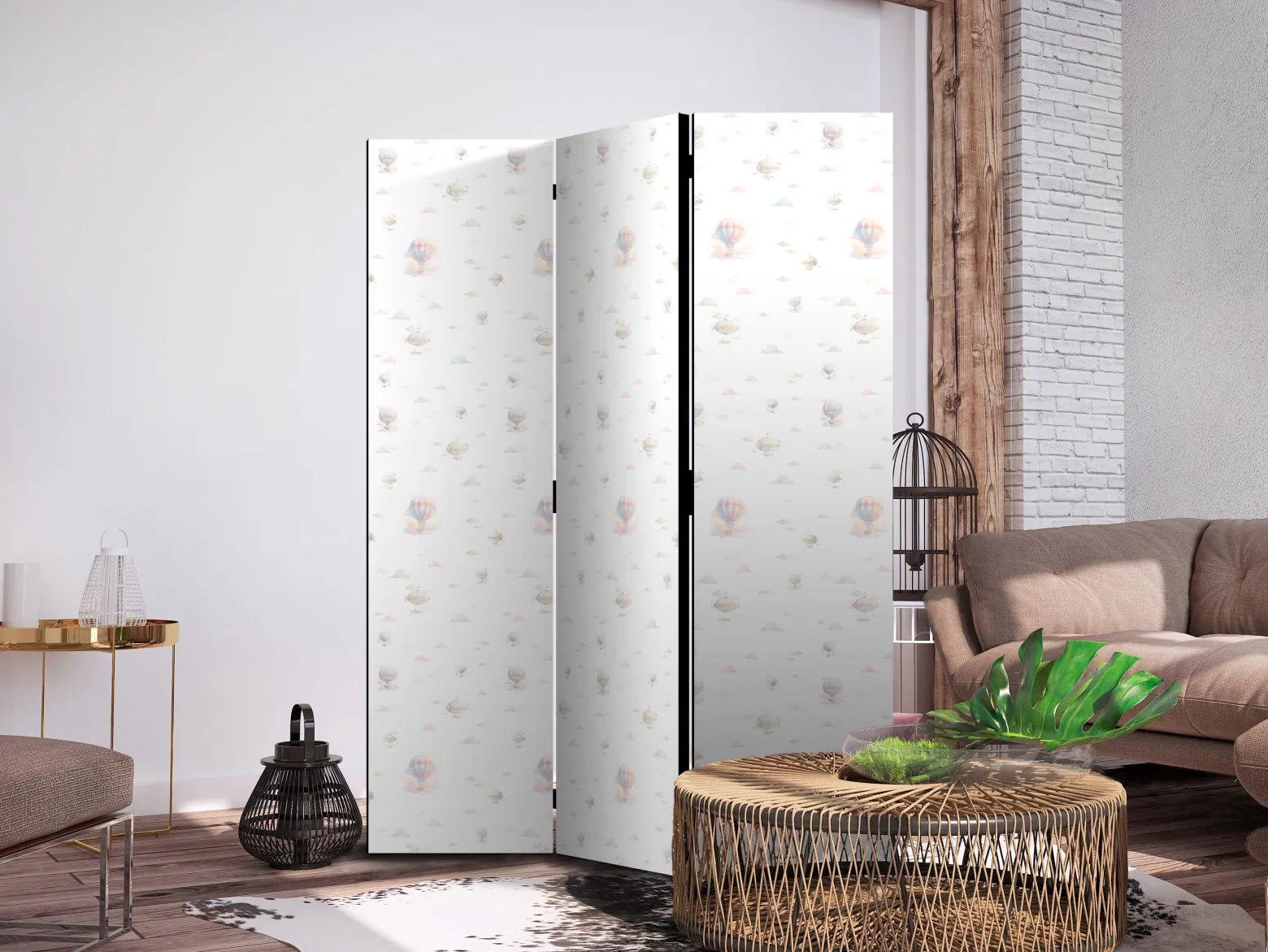 Parawan Jednostronny Kolorowe Balony I Sterowce 135x172cm