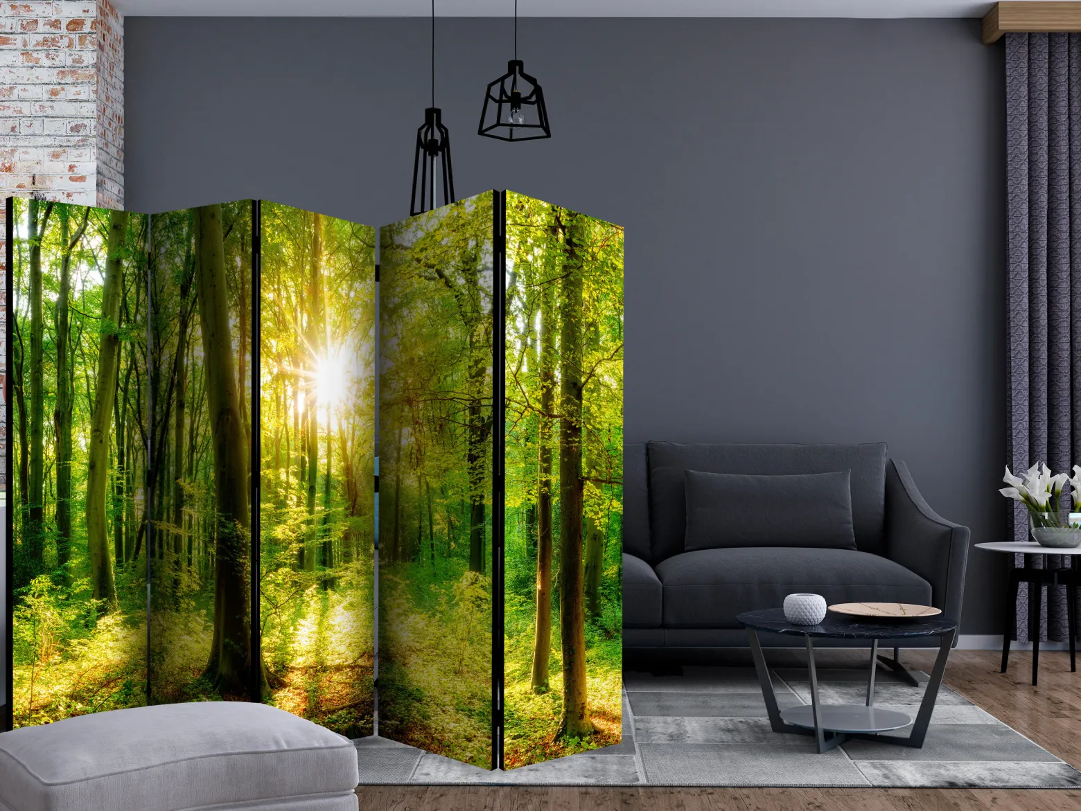 Parawan Jednostronny Promienie lasu 225x172cm