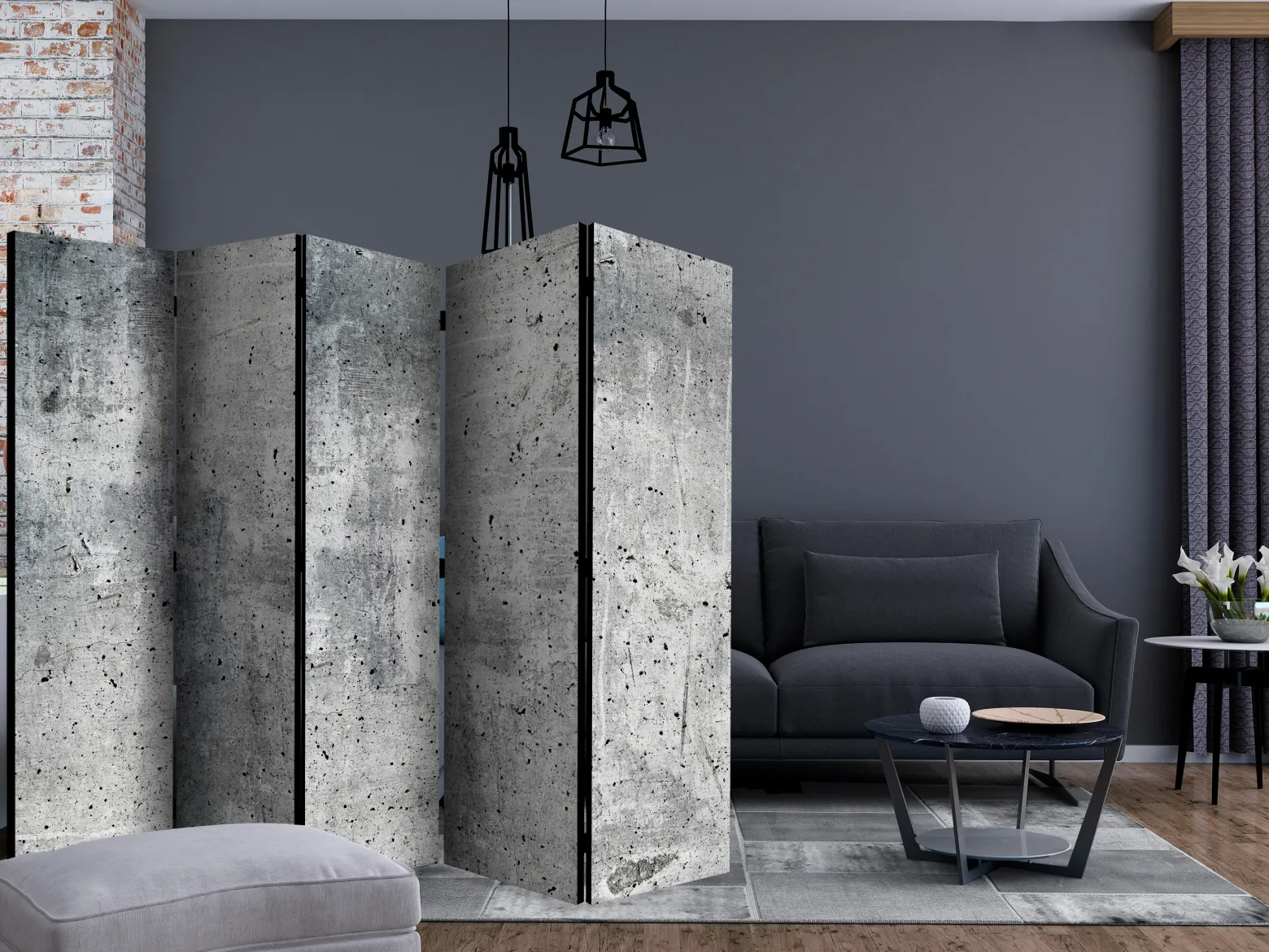 Parawan Jednostronny Świeży Beton 225x172cm