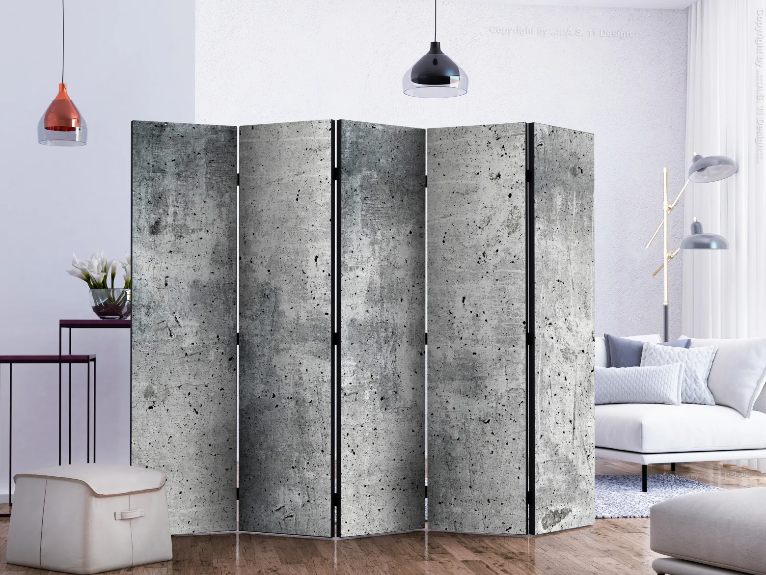 Parawan Jednostronny Świeży Beton 225x172cm