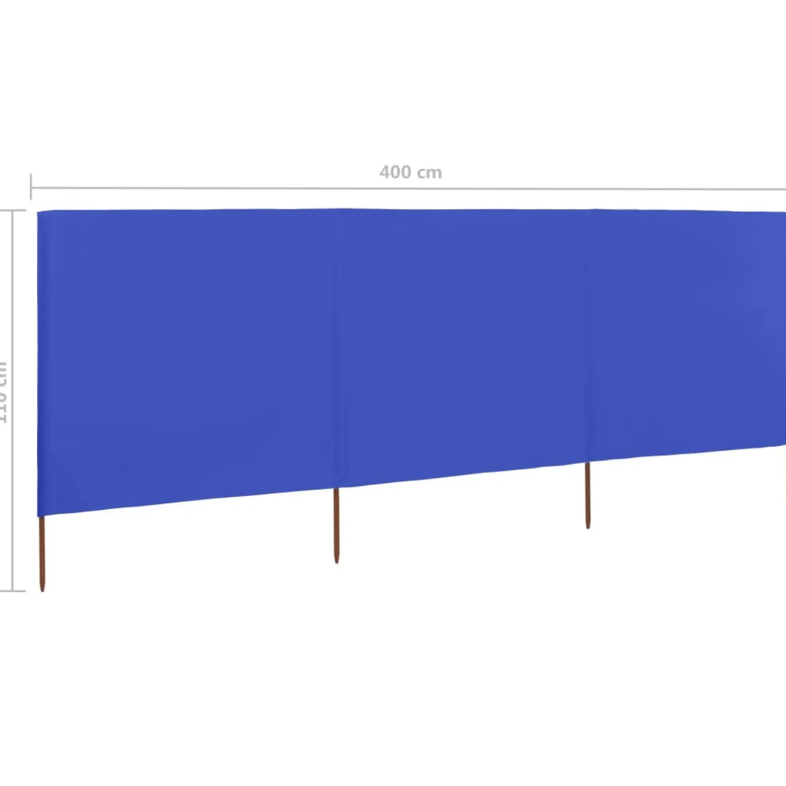 Parawan Ogrodowy Osłona 3-skrzydłowy z tkaniny 400x80 cm błękit lazur