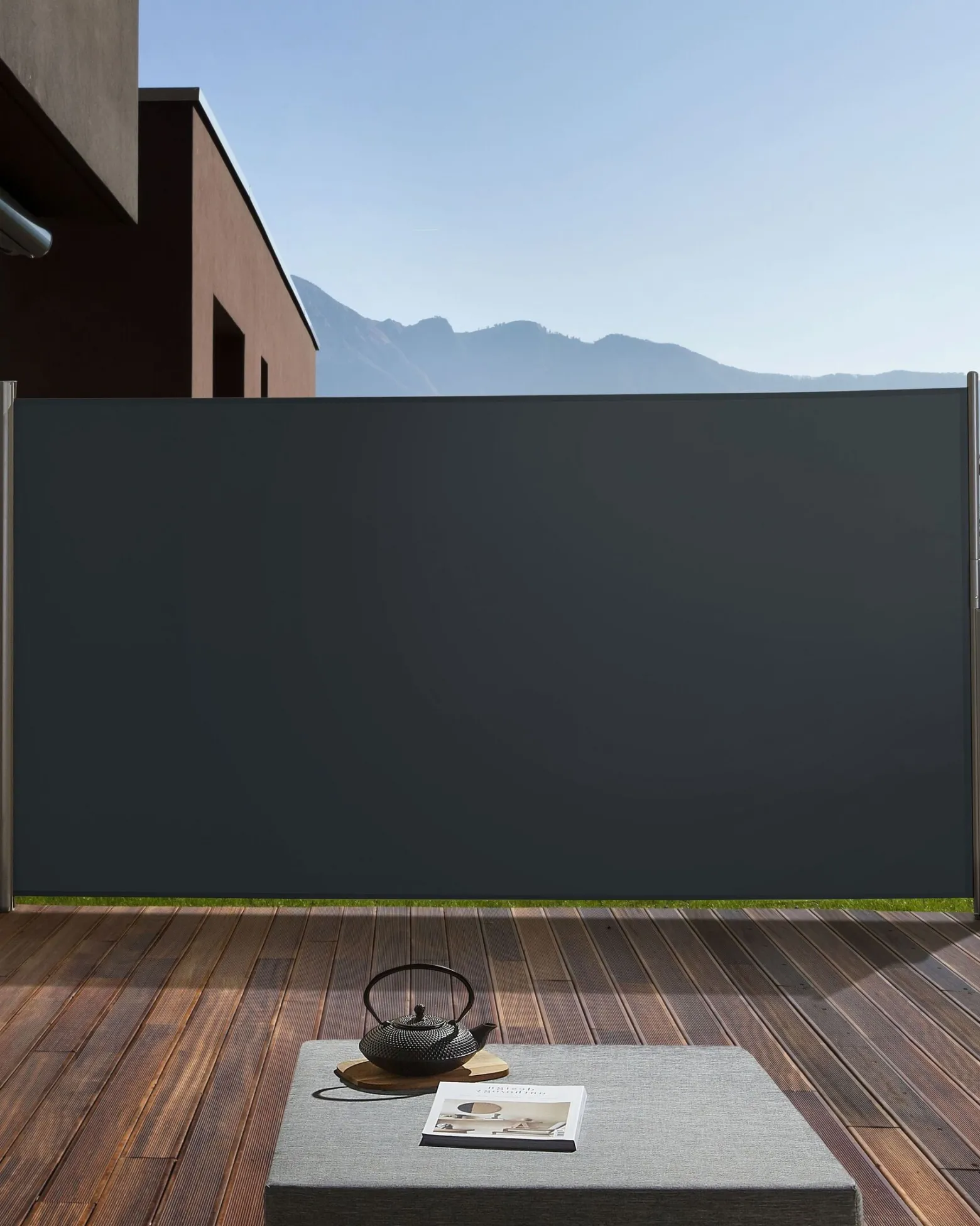 Parawan ogrodowy rozsuwany 160x300 szary