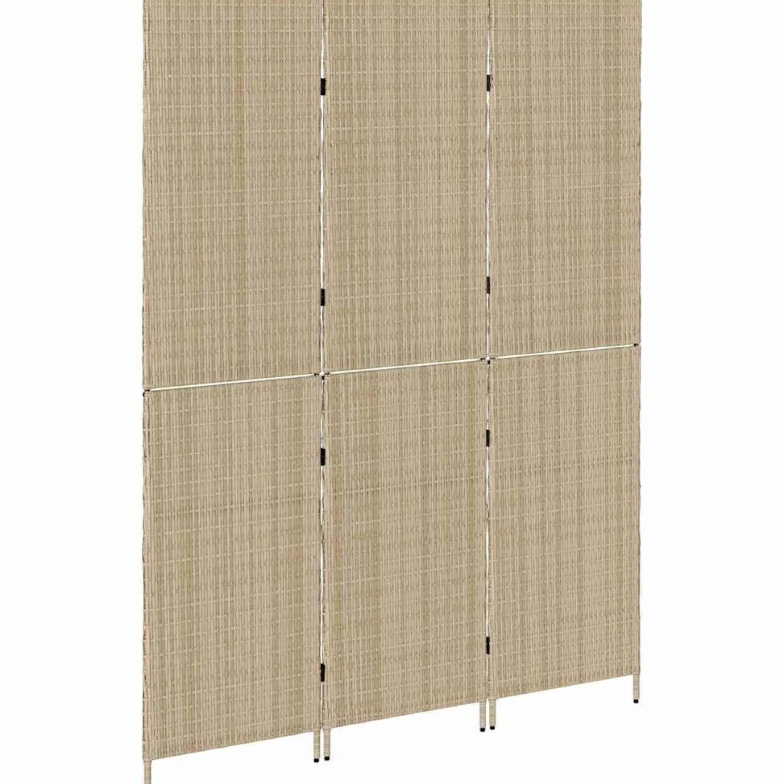 Parawan Pokojowy Składany Parawan Dekoracyjny Polirattan Beż 147 x 180 cm