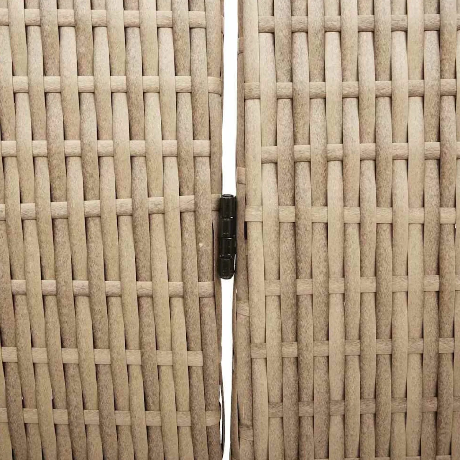 Parawan Pokojowy Składany Parawan Dekoracyjny Polirattan Beż 147 x 180 cm