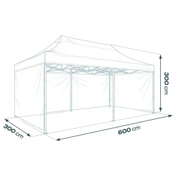 Pawilon ogrodowy Plonos PL-301 altana namiot handlowy 3x6x3 m czarny