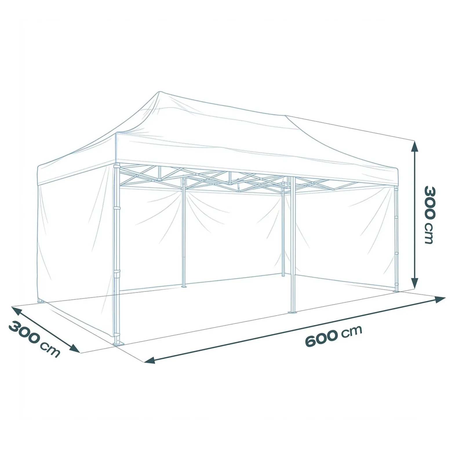 Pawilon ogrodowy Plonos PL-301 altana namiot handlowy 3x6x3 m czarny