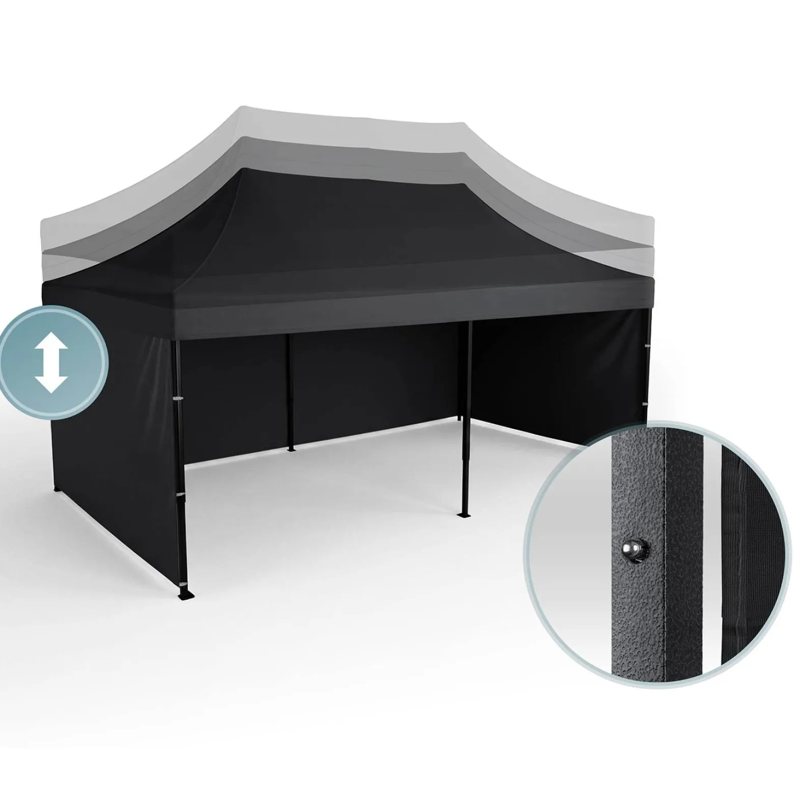 Pawilon ogrodowy Plonos PL-301 altana namiot handlowy 3x6x3 m czarny