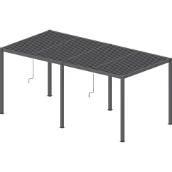 Pergola ogrodowa Luxe 7.8x4m aluminiowa z oświetleniem LED antracytowa