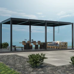 Pergola ogrodowa Luxe 7.8x4m aluminiowa z oświetleniem LED antracytowa