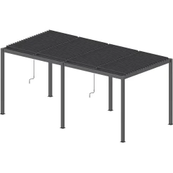 Pergola ogrodowa Luxe 7.8x4m aluminiowa z oświetleniem LED antracytowa