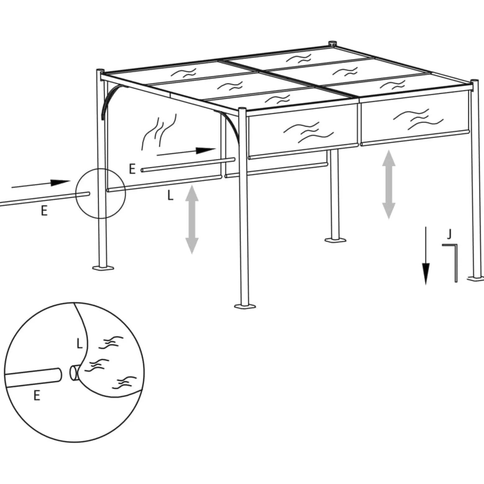 Pergola Antracyt Stal vidaXL