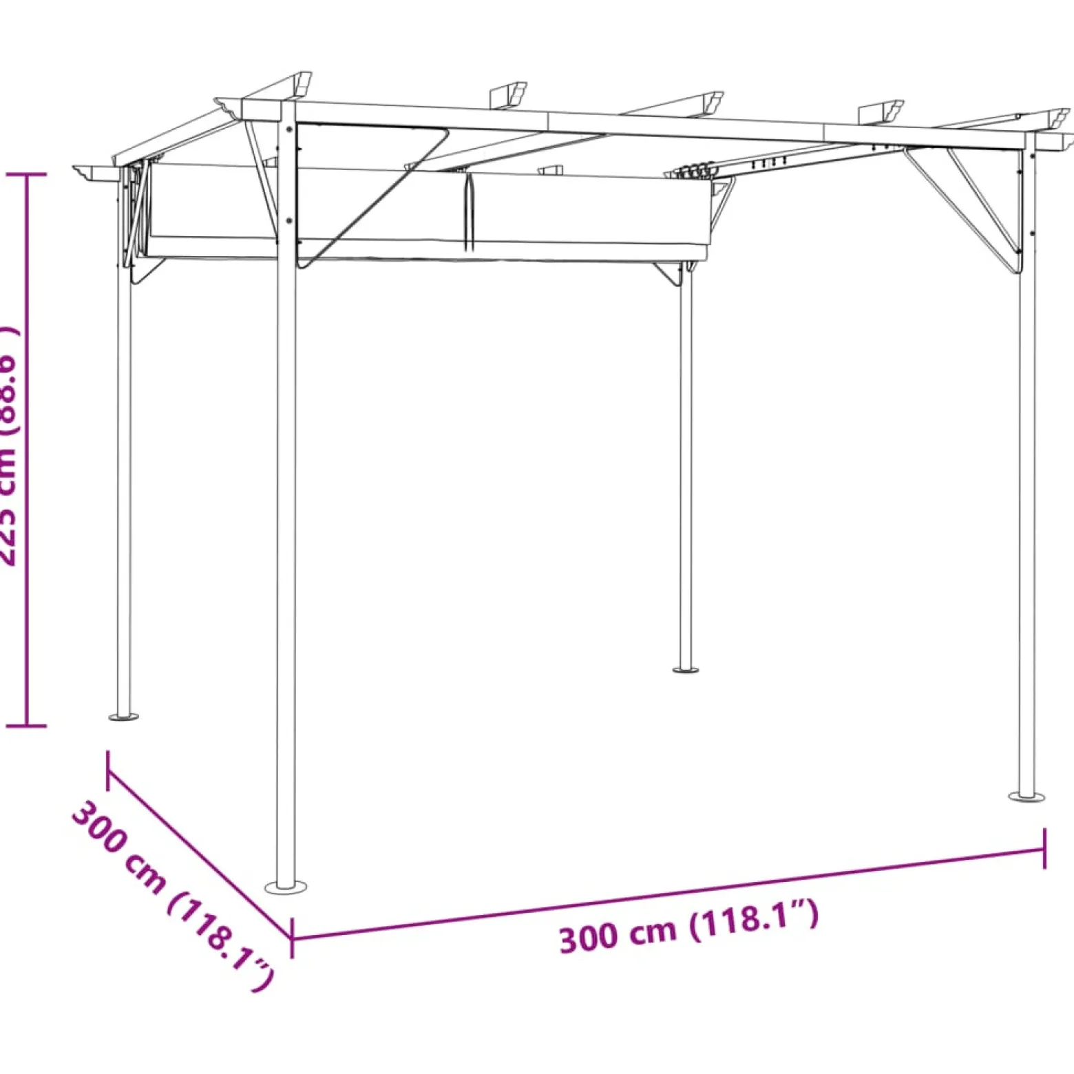 Pergola Kremowy Stal vidaXL
