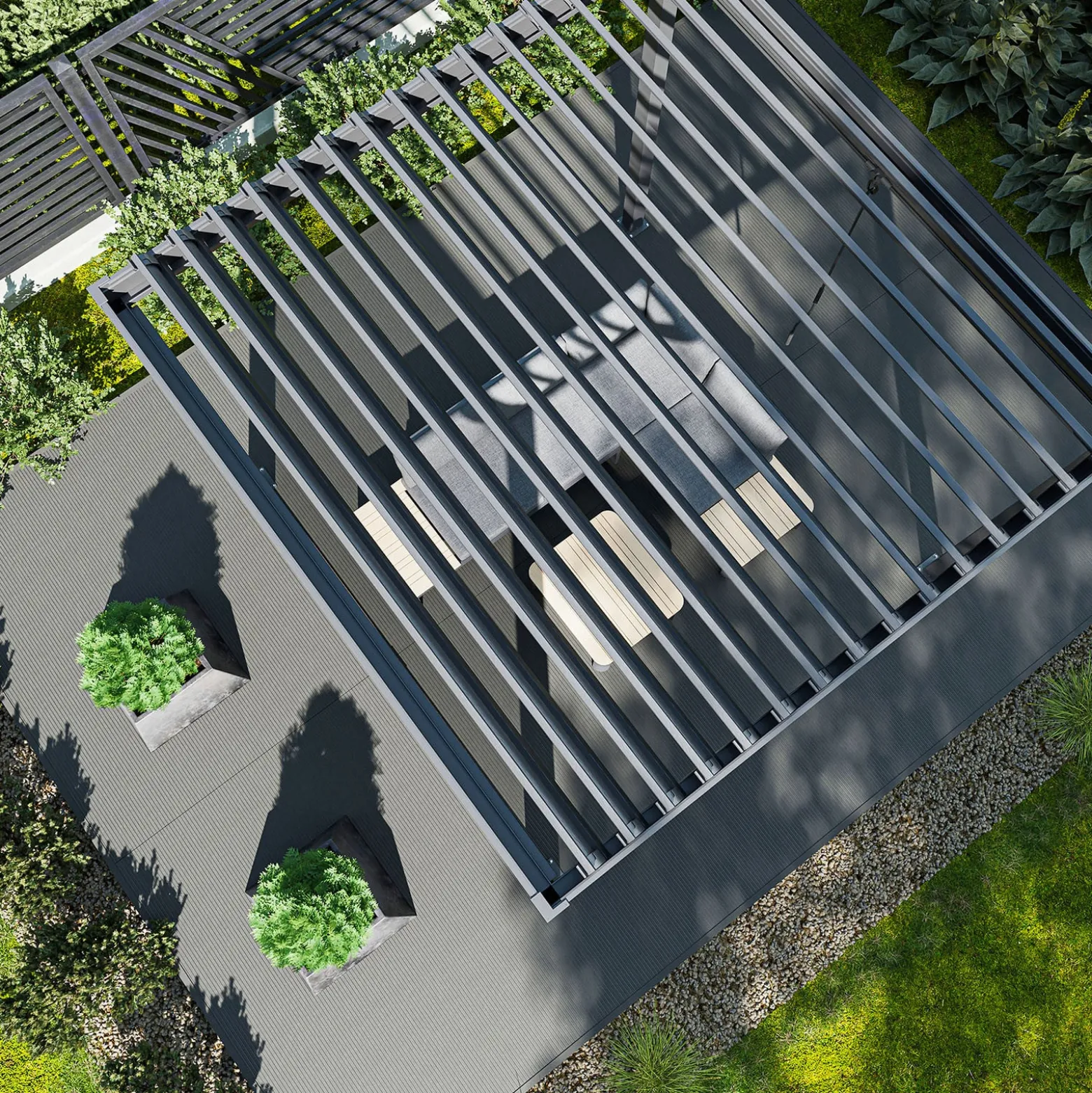 Pergola NORDVIC Skyline 3x3 m Antracyt, 100% Aluminiowa