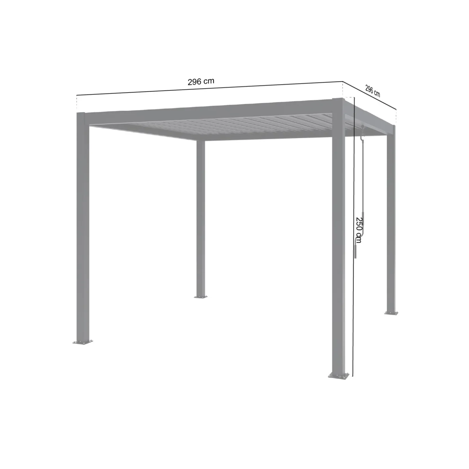 Pergola NORDVIC Skyline 3x3 m Antracyt, 100% Aluminiowa
