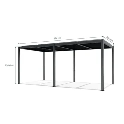 Pergola ogrodowa Luxe 5.8x4m podwójna, manualna aluminiowa antracytowa