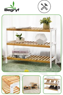 Półka miodowy na buty do przedpokoju BEGRYF 70x26x55
