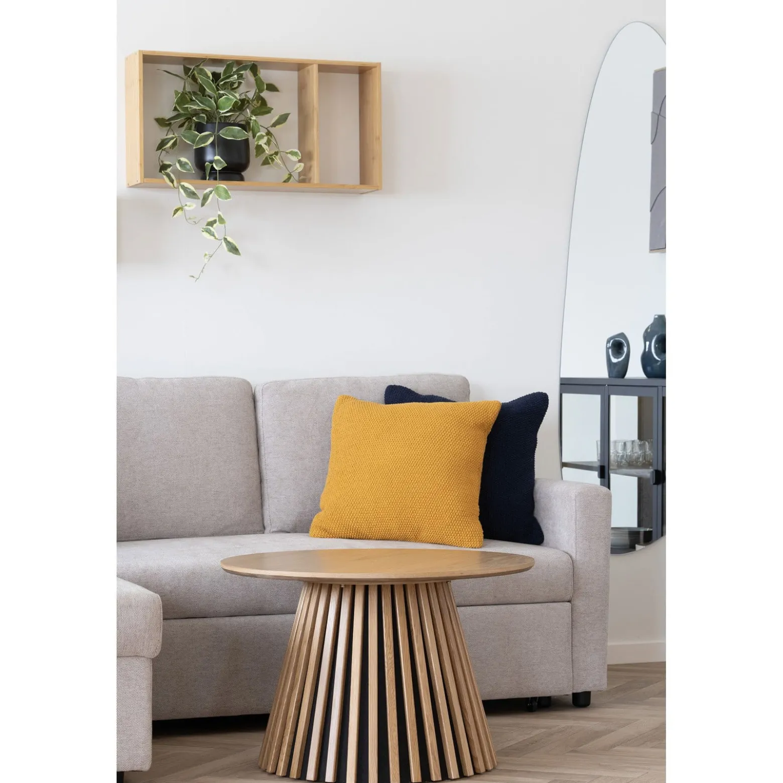 Półka ścienna Ember 70x15x35,5 cm bambusowa prostokątna