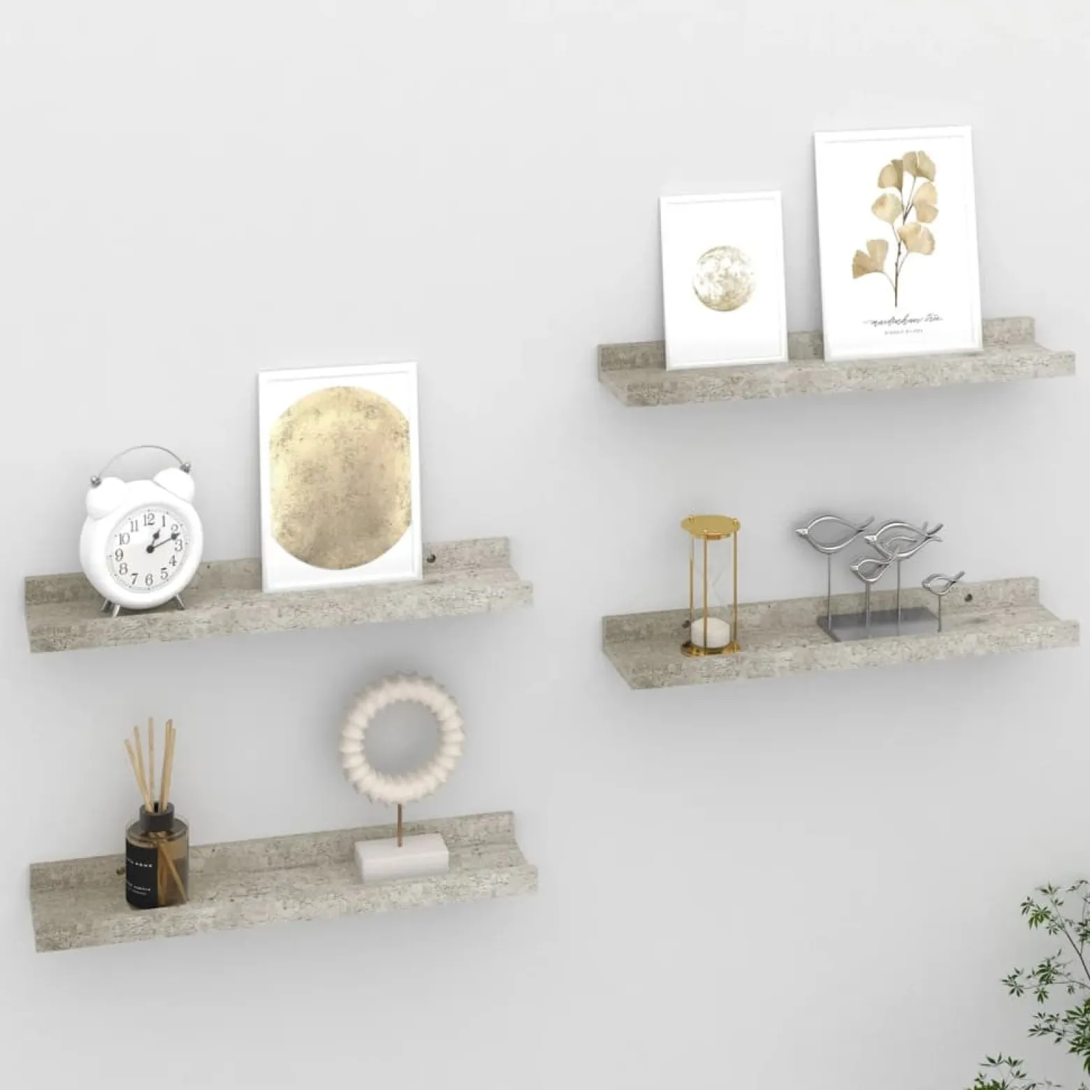 Półka ścienna Szary 40 x 9 x 3 cm MDF vidaXL