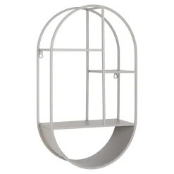 Półka Feira 35x15x60 cm metalowa szara owalna matowa