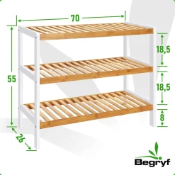 Półka miodowy na buty do przedpokoju BEGRYF 70x26x55
