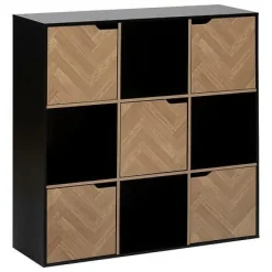 PÓŁKA Mix`n Door Chevrons Z 9 PRZEGRÓDKAMI naturalna/czarna