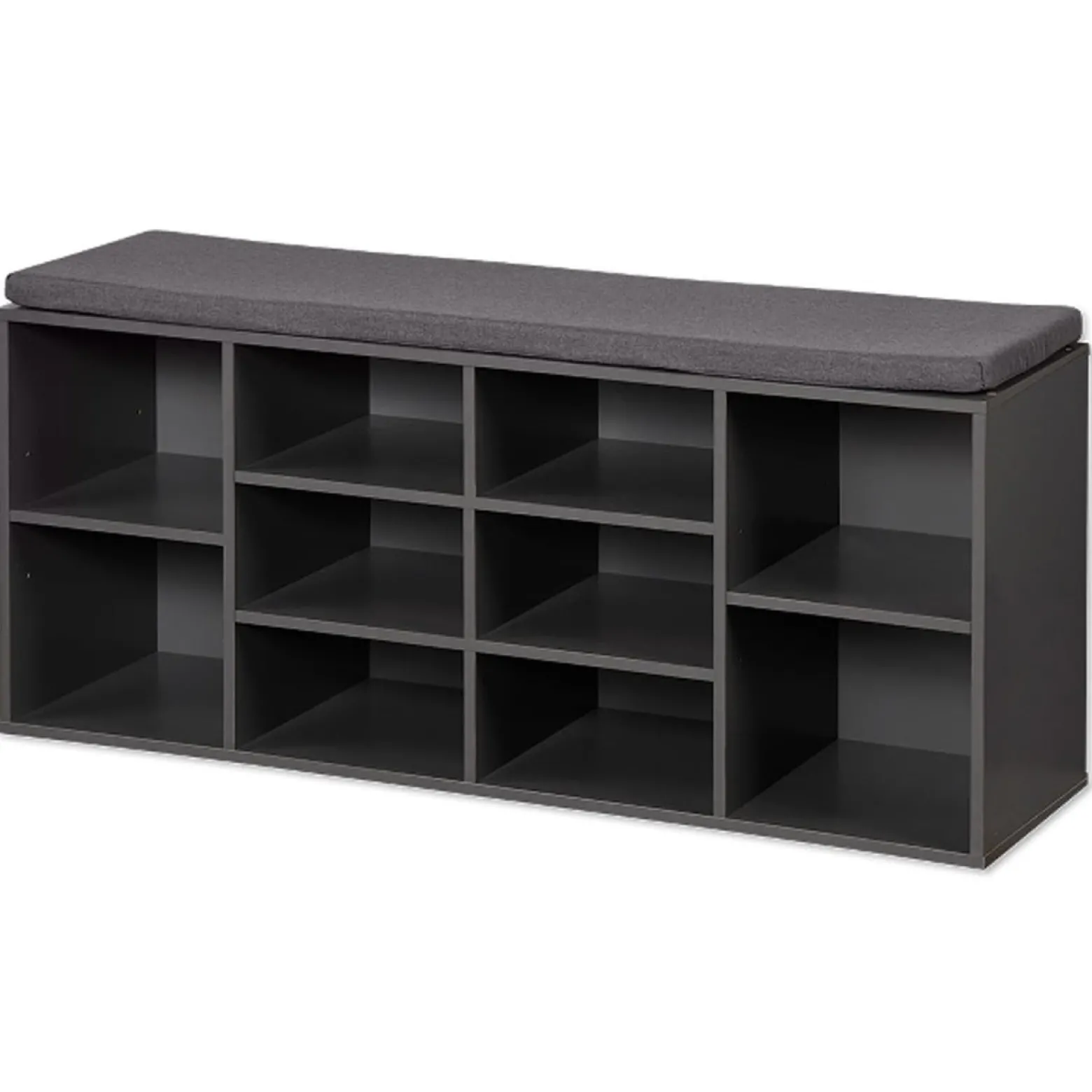 Półka na buty z siedziskiem szara 103,5x29,5x48 cm 10 półek nowoczesna