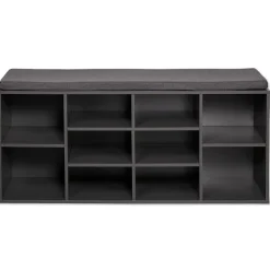 Półka na buty z siedziskiem szara 103,5x29,5x48 cm 10 półek nowoczesna