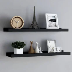 Półka na zdjęcia Czarny 80 x 9 x 3 cm MDF vidaXL