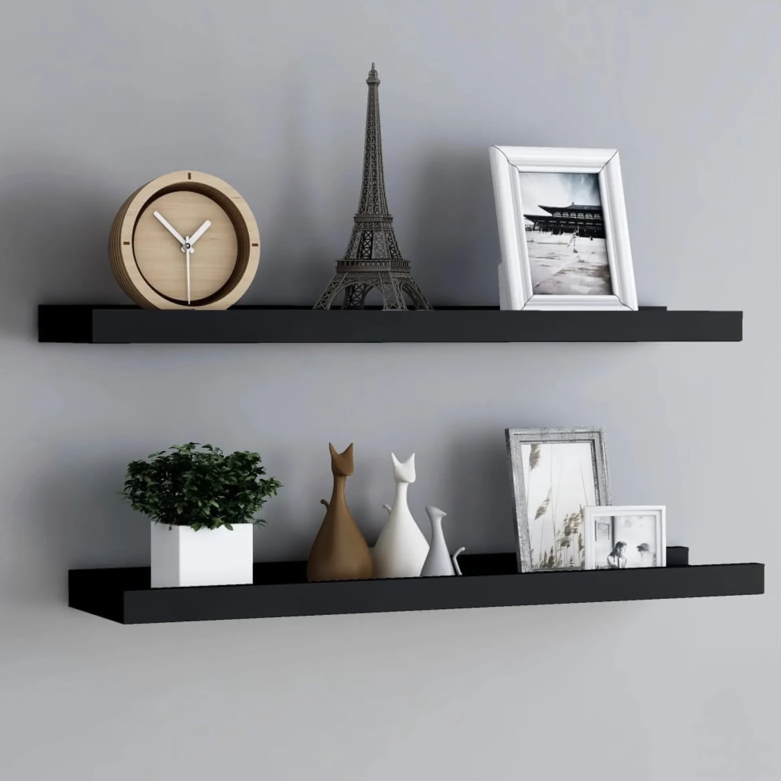 Półka na zdjęcia Czarny 80 x 9 x 3 cm MDF vidaXL