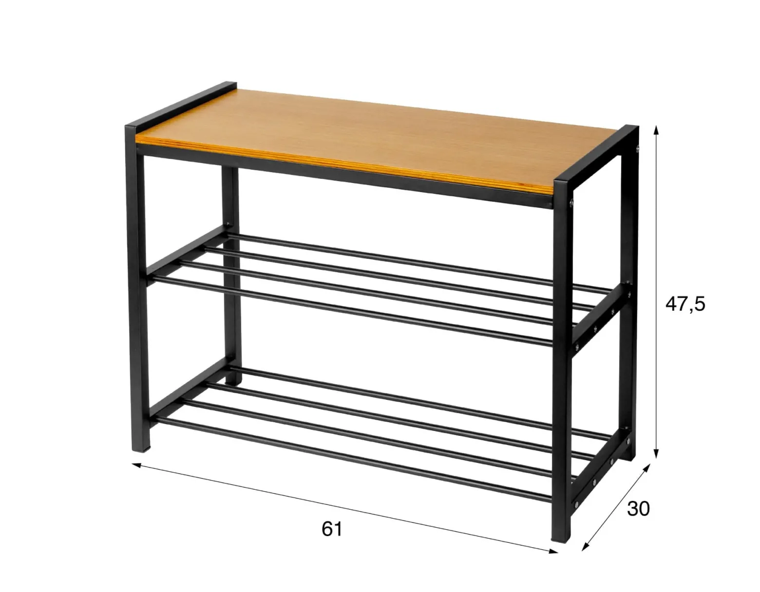 Półka regał stojak na buty 3-poziomowa 61x30x47,5cm BRUNBESTE BB-3424