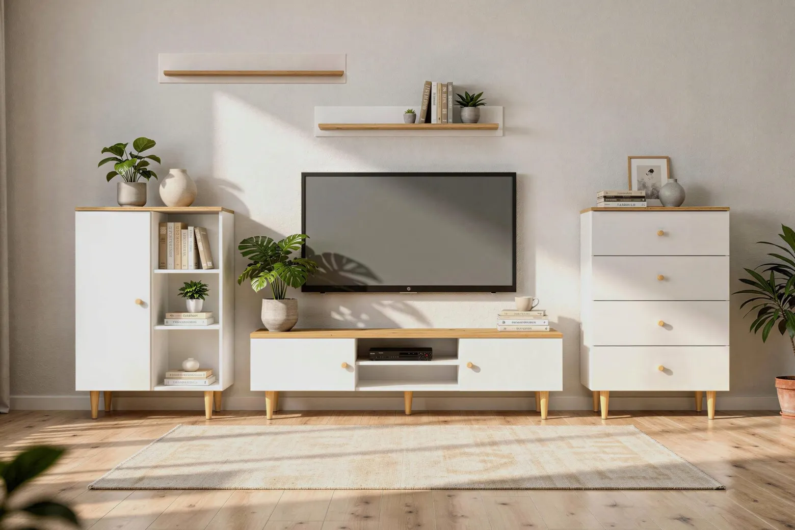 Półka wisząca RANGE POL100 artisan-biały zestaw 2szt. półek komplet regał