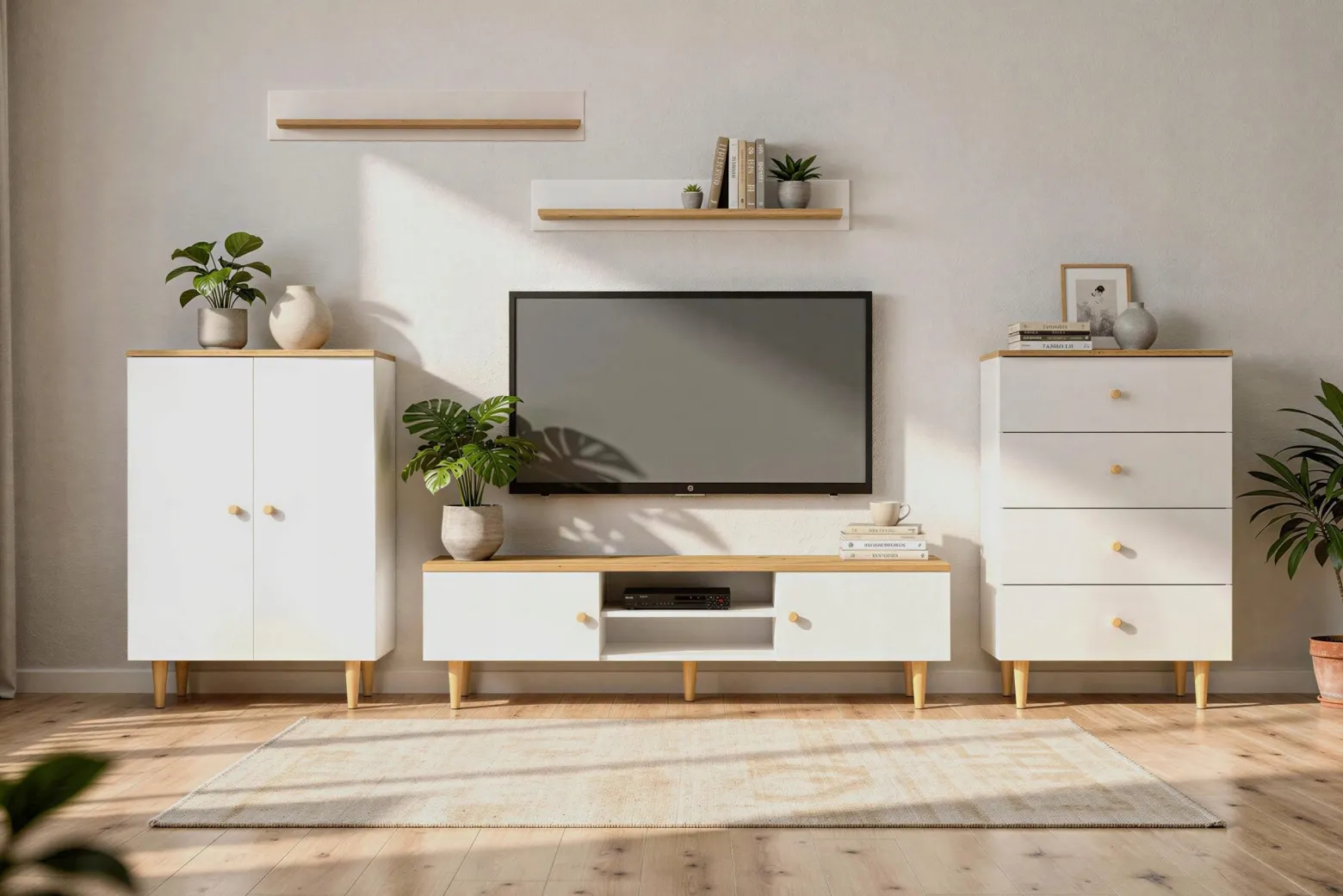 Półka wisząca RANGE POL100 artisan-biały zestaw 2szt. półek komplet regał